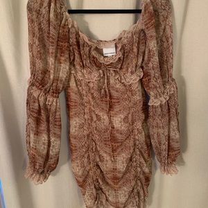 Snake print brown dress